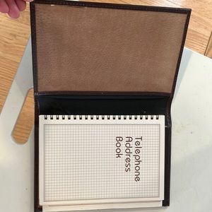 COPY - Vintage NWOT leather telephone address book with note pad